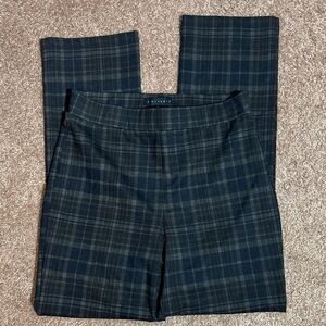 EUC Sanctuary Gray/Black Plaid Straight Leg Pull on Pants Ponte Knit